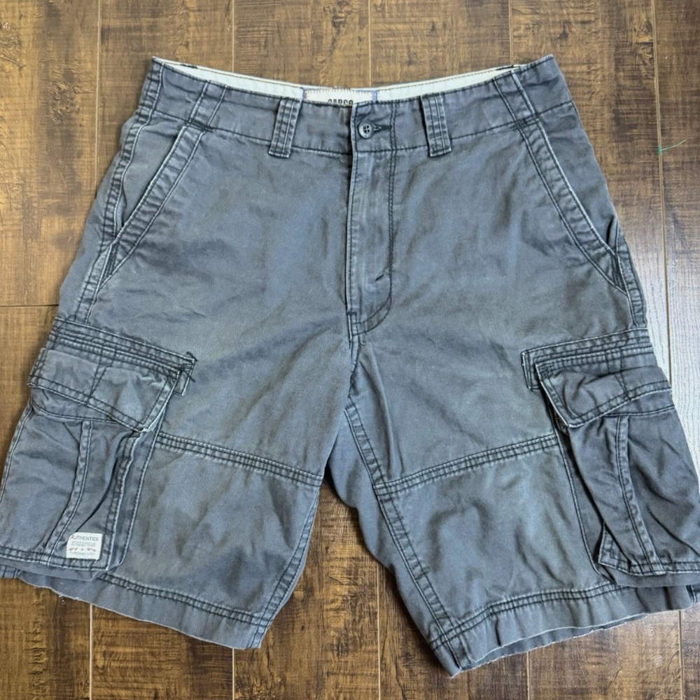 Levis Y2K Cargo Shorts Men’s 32 Gray Baggy Authentics Signature